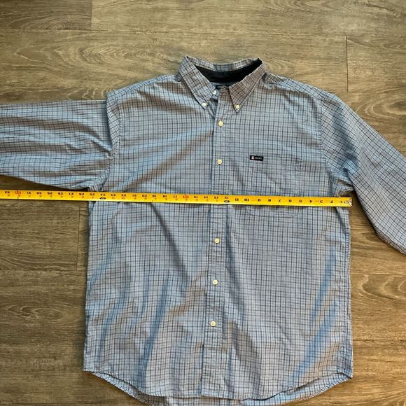 (2) Chaps Shirt Men Size XL Multi Color Plaid Button Down Long Sleeve Logo Crest - Picture 6 of 12